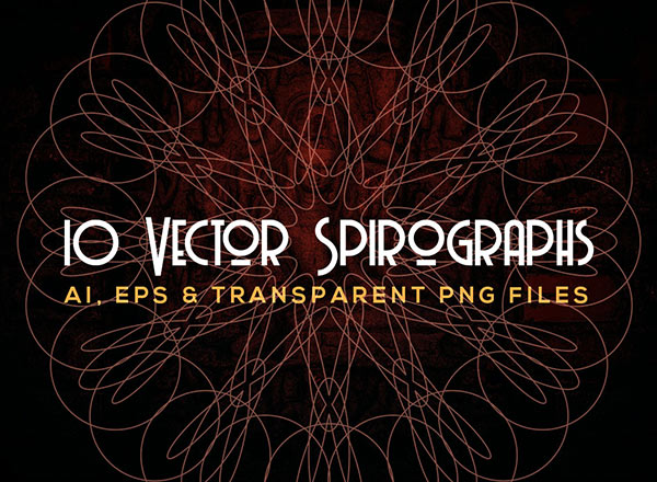 10个精美奇妙的矢量螺旋图 10 Vector Spirographs [AI,EPS,PNG]
