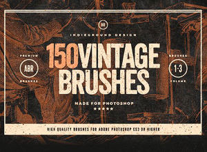150种复古图案纹理 PS 笔刷集合 150 Vintage Brushes Bundle