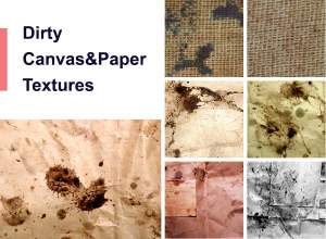 脏麻布、脏纸张背景纹理 Dirty Canvas&Paper Textures Set
