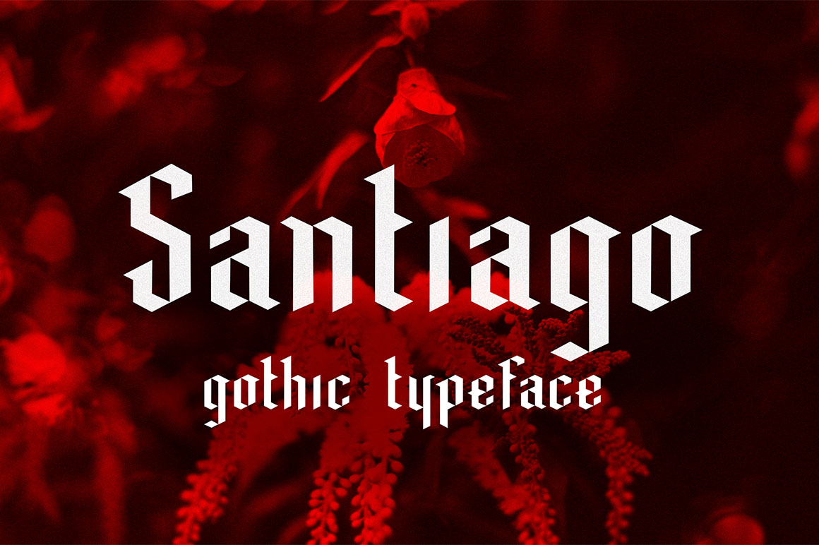 一款哥特式风格字体 Free gothic style font：Santiago