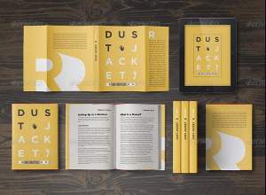 精装图书外观设计展示样机 Book Mock-Up Dust Jacket Edition