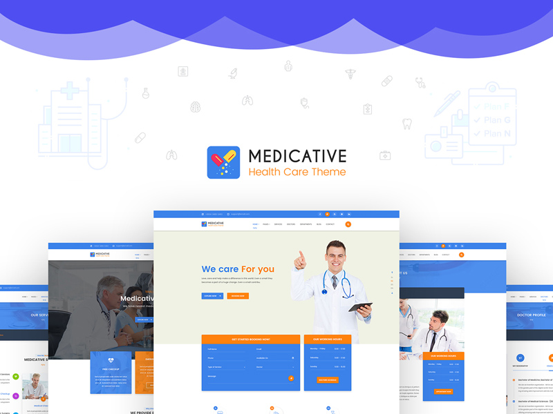 一套完美的医疗健康网站设计模板 Medical Website Template