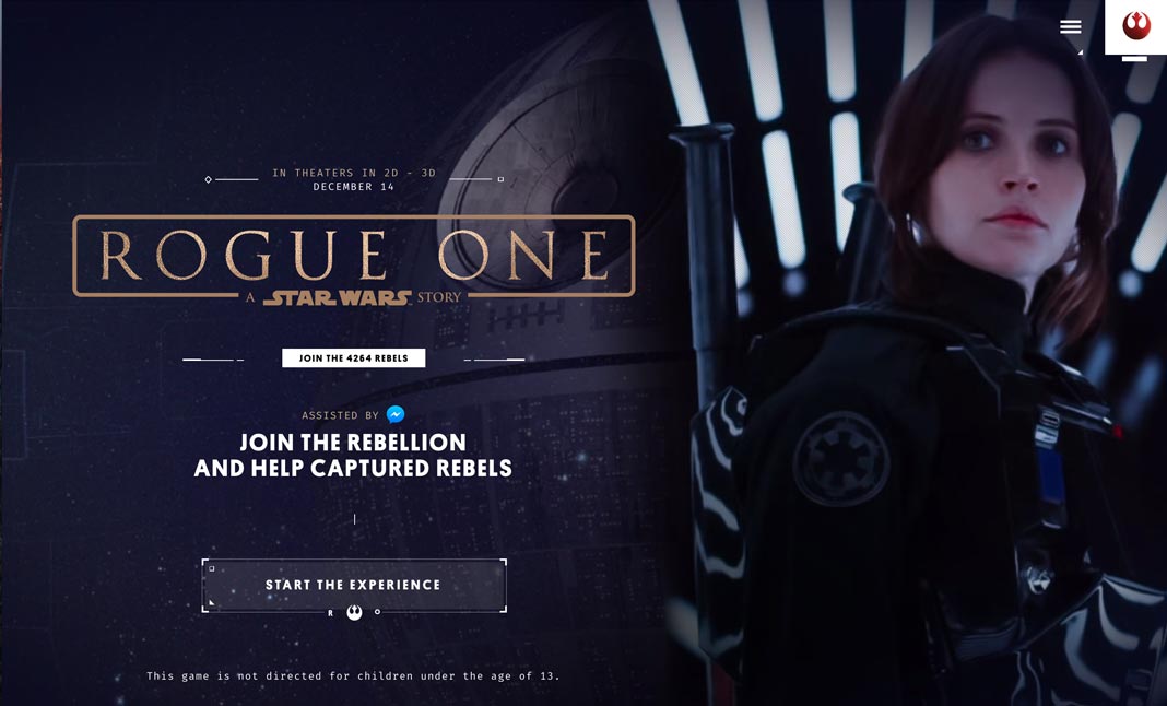 Rogue One: a Star Wars Story website