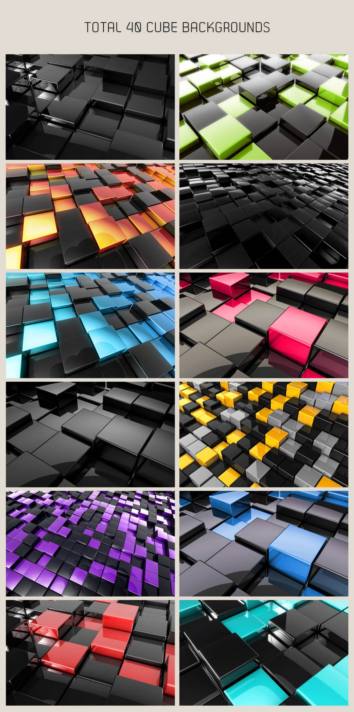 光滑的3D立方体背景图 Free 3D Glossy Cube Backgrounds