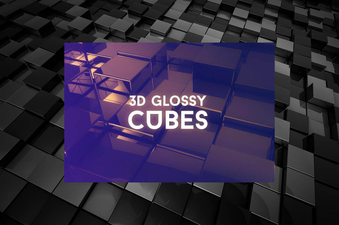 光滑的3D立方体背景图 Free 3D Glossy Cube Backgrounds
