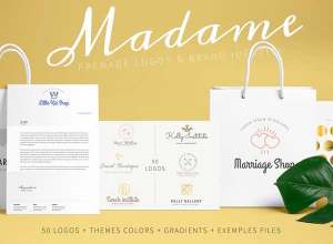 30枚预制 Logo 模板 Madame Premade Logo+渐变样式+纹理