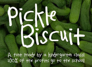 一款模拟儿童手写的可爱字体 Pickle Biscuit: by kids, for kids!