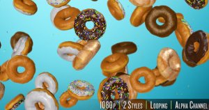 甜甜圈坠落甜食高清视频素材 Donuts Background
