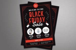 2019黑色星期五购物狂欢节促销海报模板 Black Friday Sale Flyer