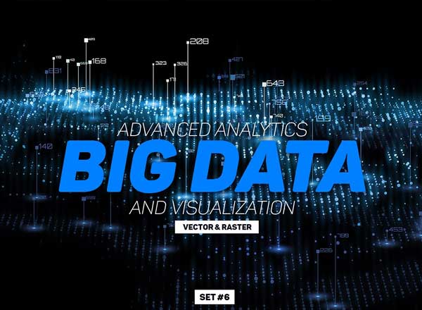 互联网大数据背景图 Big Data Abstract Graphs Set#6 [EPS, JPG]