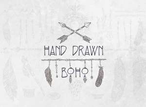 手绘风格波希米亚元素 Hand Drawn Boho Elements