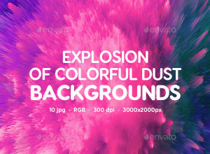 独特的抽象爆炸色彩背景 Explosion of Colorful Dust Backgrounds