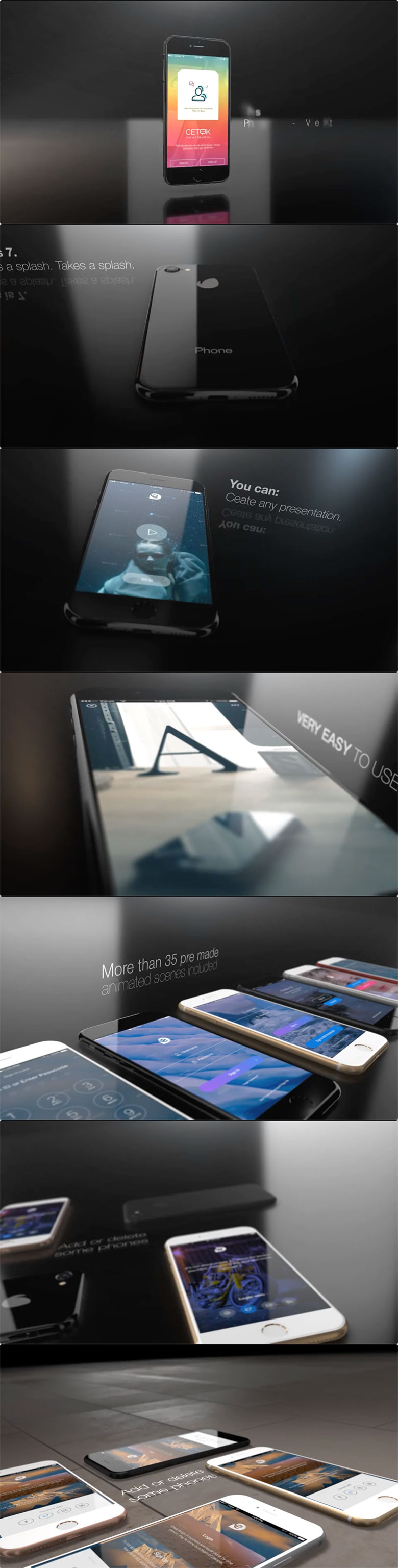 酷炫的iPhone7视频AE展示模型模版下载[AEP]