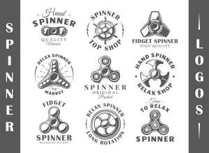 9种完美的指尖陀螺logo设计矢量素材包下载[Ai]