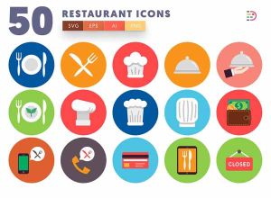 50个餐饮类矢量icons打包下载[eps,svg,png]