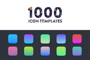 1000种iOS图标背景配色方案设计素材 1000 iOS Icon Templates