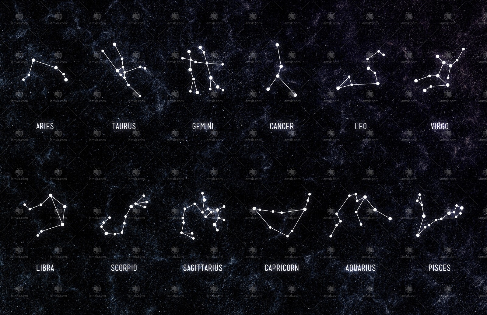 十二星座矢量素材 free zodiac constellation vectors