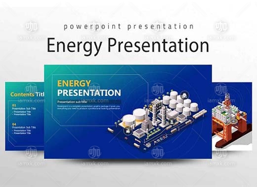 Energy-Presentation–展示“能源发电厂”概念的PPT模板下载[pptx]