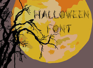一款惊悚feel字体 Halloween woody alphabet