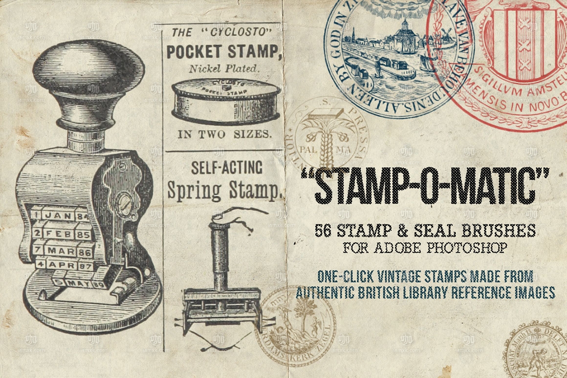 复杂印章及戳笔刷套件 Free Vintage Stamp & Seal Brush Set