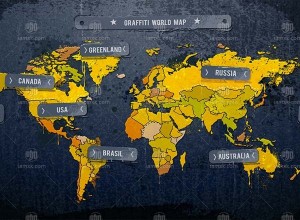 [免费]好用的矢量世界地图图形文件下载[EPS]