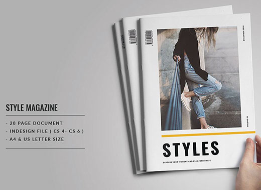 Styles Magazine–时尚多用途的Indesign杂志模版下载[indd]