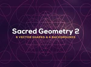 6个抽象几何矢量图案 6 Sacred Geometry Vectors 2