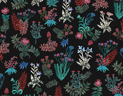 Wildflowers. Fabric series fall-winter 17 for Varvara