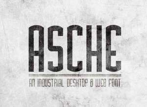 复古工业标识风格无衬线字体 Asche Desktop & Web Font