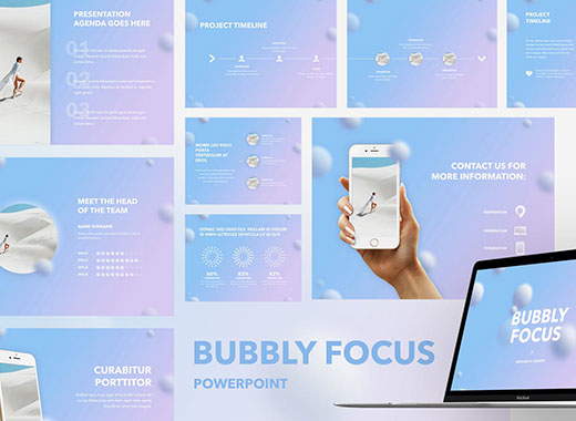 Bubbly Focus template–独特的MS PowerPoint幻灯片模板下载[potx]