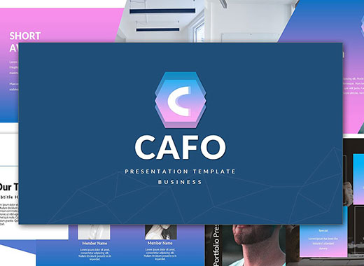 Cafo–扁平化设计的多用途PPT模版下载[ppt,pptx]