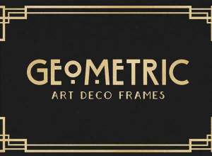 几何装饰艺术框架图形素材 Geometric Art Deco Frames