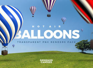 有趣实用的热气球素材 Free Hot Air Balloon Renders