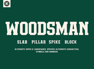木工主题特色字体 Woodsman Display