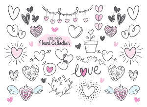 手绘心形合集 Fantastic pack with variety of hand drawn hearts