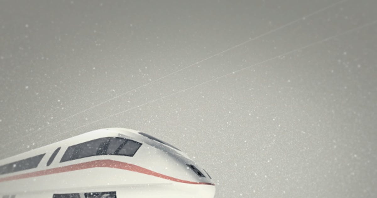 超级高铁动车动画演示视频素材 High Speed ICE Train – Snowy Day
