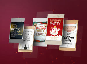 矢量圣诞Party海报合集 Christmas party posters