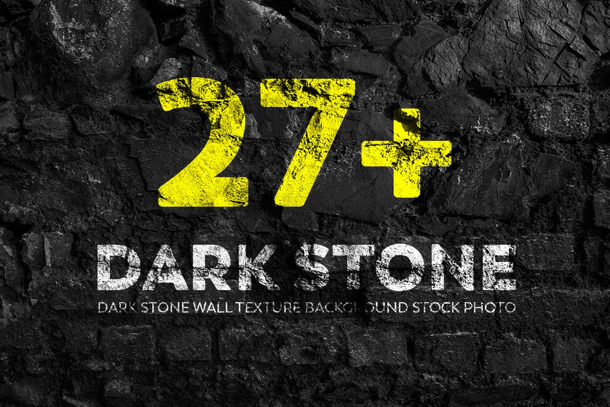 27+深黑石墙纹理背景照片素材 Dark Stone Wall Texture Backgrounds Stock Photo