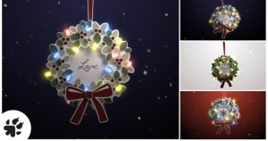 创意圣诞花环节日祝福视频AE模板 Merry Christmas Wreath