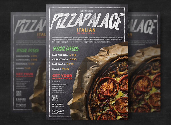 很实用的pizza海报传单设计模板