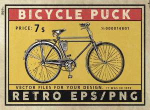 26种复古自行车元素矢量图