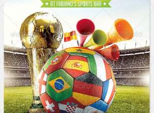 经典的巴西足球世界杯宣传单海报PSD下载