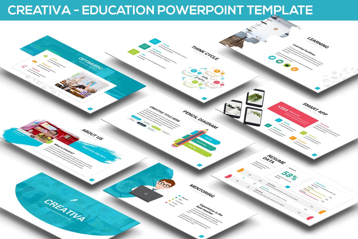 学校教育主题PPT幻灯片模板 Creativa – Education Powerpoint Template