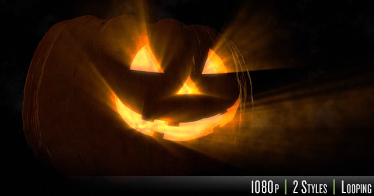 万圣节南瓜灯节日主题视频素材 Halloween Pumpkin in the Dark