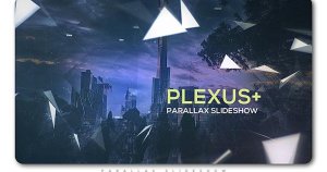 未来城市几何图形视差特效幻灯片AE视频 Plexus Plus Parallax Slideshow