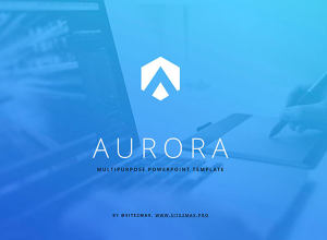 蓝色系免费ppt模板 “Aurora” free ppt template (blue)