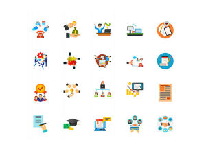 商务合作插画图标合集 Business communication icon set