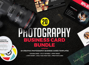 20个不同风格的适合高端摄影师的名片设计卡片邀请函设计模板