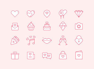 情人节手绘图标套装 St. Valentine’s Icon Set