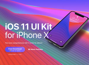 最新两种配色方案 iOS 11 UI Kit for iPhone X（兼容Sketch）